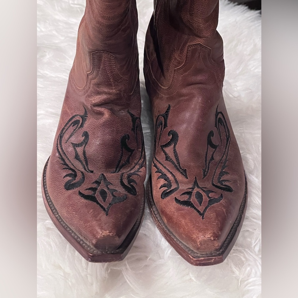 Old Gringo Women’s 8.5B Brown Leather Boots with Black Embroidery - Picture 3 of 10